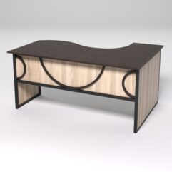 Стол эргономичный офисный СЭ-11 (левосторонний) СТРОНГ в стиле ЛОФТ декор №1, Дуб Венге и Дуб Сонома