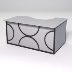 Стол эргономичный офисный СЭ-11А (левосторонний) СТРОНГ в стиле ЛОФТ декор №1, Серый