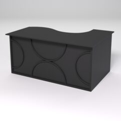 Стол эргономичный офисный СЭ-11А (левосторонний) СТРОНГ в стиле ЛОФТ декор №1, Черный