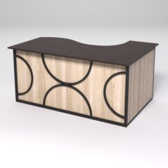 Стол эргономичный офисный СЭ-11А (левосторонний) СТРОНГ в стиле ЛОФТ декор №1, Дуб Венге и Дуб Сонома