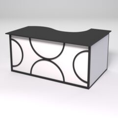 Стол эргономичный офисный СЭ-11А (левосторонний) СТРОНГ в стиле ЛОФТ декор №1, Черный и Белый