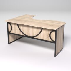 Стол эргономичный офисный СЭ-12 (правосторонний) СТРОНГ в стиле ЛОФТ декор №1, Дуб Сонома