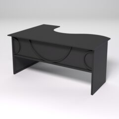 Стол эргономичный офисный СЭ-12 (правосторонний) СТРОНГ в стиле ЛОФТ декор №1, Черный