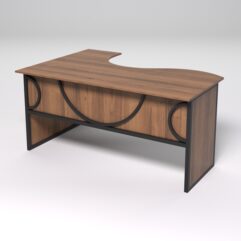 Стол эргономичный офисный СЭ-12 (правосторонний) СТРОНГ в стиле ЛОФТ декор №1, Орех