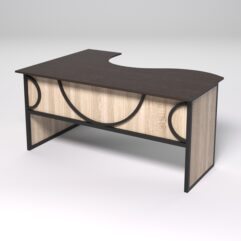 Стол эргономичный офисный СЭ-12 (правосторонний) СТРОНГ в стиле ЛОФТ декор №1, Дуб Венге и Дуб Сонома