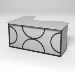 Стол эргономичный офисный СЭ-12А (правосторонний) СТРОНГ в стиле ЛОФТ декор №1, Серый