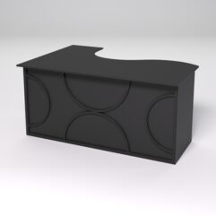 Стол эргономичный офисный СЭ-12А (правосторонний) СТРОНГ в стиле ЛОФТ декор №1, Черный