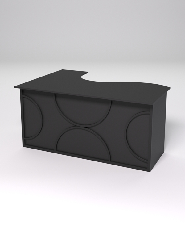 Стол эргономичный офисный СЭ-12А (правосторонний) СТРОНГ в стиле ЛОФТ декор №1, Черный