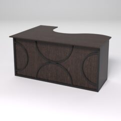 Стол эргономичный офисный СЭ-12А (правосторонний) СТРОНГ в стиле ЛОФТ декор №1, Дуб Венге