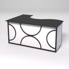 Стол эргономичный офисный СЭ-12А (правосторонний) СТРОНГ в стиле ЛОФТ декор №1, Черный и Белый