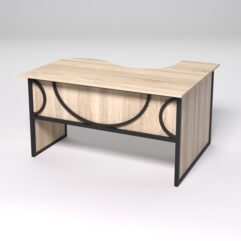 Стол эргономичный офисный СЭ-13 (левосторонний) СТРОНГ в стиле ЛОФТ декор №1, Дуб Сонома