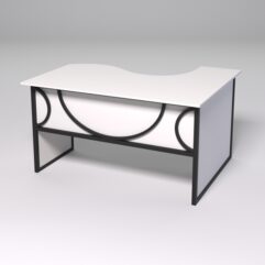 Стол эргономичный офисный СЭ-13 (левосторонний) СТРОНГ в стиле ЛОФТ декор №1, Белый