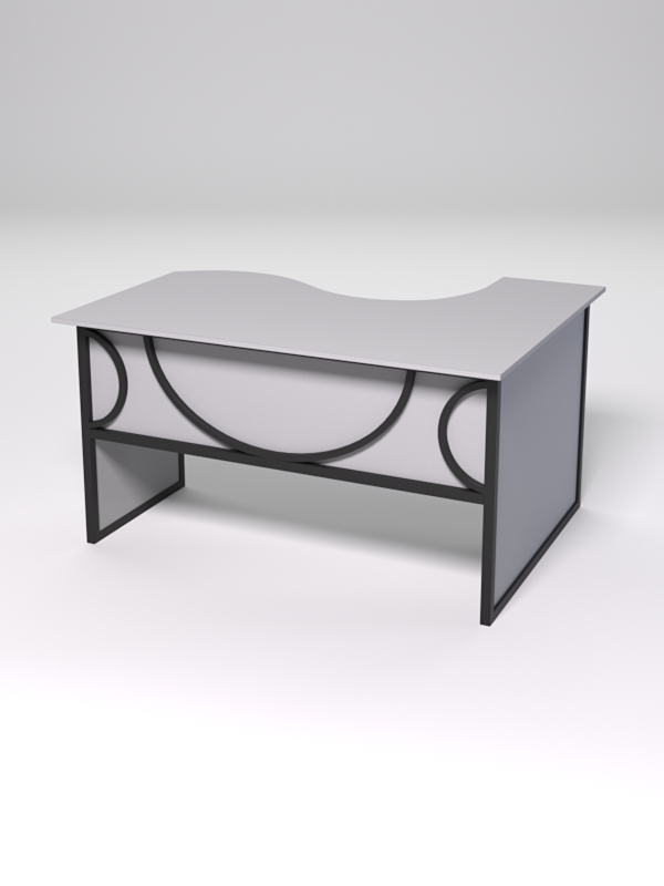 Стол эргономичный офисный СЭ-13 (левосторонний) СТРОНГ в стиле ЛОФТ декор №1, Серый