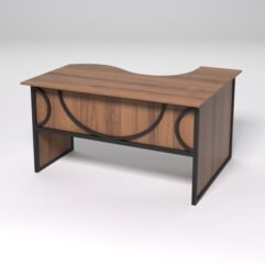 Стол эргономичный офисный СЭ-13 (левосторонний) СТРОНГ в стиле ЛОФТ декор №1, Орех