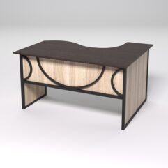 Стол эргономичный офисный СЭ-13 (левосторонний) СТРОНГ в стиле ЛОФТ декор №1, Дуб Венге и Дуб Сонома