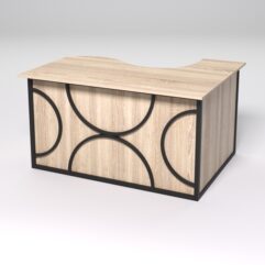 Стол эргономичный офисный СЭ-13А (левосторонний) СТРОНГ в стиле ЛОФТ декор №1, Дуб Сонома