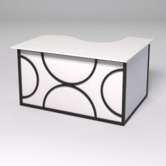 Стол эргономичный офисный СЭ-13А (левосторонний) СТРОНГ в стиле ЛОФТ декор №1, Белый