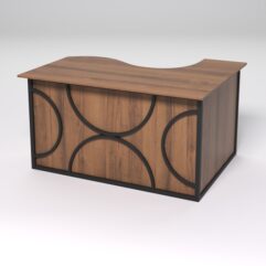 Стол эргономичный офисный СЭ-13А (левосторонний) СТРОНГ в стиле ЛОФТ декор №1, Орех