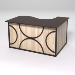 Стол эргономичный офисный СЭ-13А (левосторонний) СТРОНГ в стиле ЛОФТ декор №1, Дуб Венге и Дуб Сонома