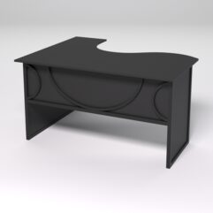 Стол эргономичный офисный СЭ-14 (правосторонний) СТРОНГ в стиле ЛОФТ декор №1, Черный