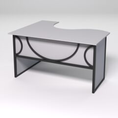 Стол эргономичный офисный СЭ-14 (правосторонний) СТРОНГ в стиле ЛОФТ декор №1, Серый