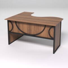 Стол эргономичный офисный СЭ-14 (правосторонний) СТРОНГ в стиле ЛОФТ декор №1, Орех