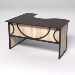 Стол эргономичный офисный СЭ-14 (правосторонний) СТРОНГ в стиле ЛОФТ декор №1, Дуб Венге и Дуб Сонома