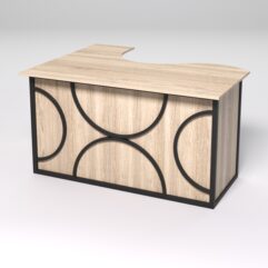 Стол эргономичный офисный СЭ-14А (правосторонний) СТРОНГ в стиле ЛОФТ декор №1, Дуб Сонома