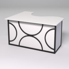 Стол эргономичный офисный СЭ-14А (правосторонний) СТРОНГ в стиле ЛОФТ декор №1, Белый