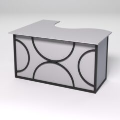 Стол эргономичный офисный СЭ-14А (правосторонний) СТРОНГ в стиле ЛОФТ декор №1, Серый