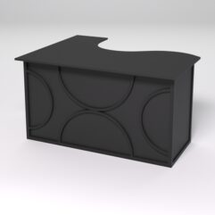 Стол эргономичный офисный СЭ-14А (правосторонний) СТРОНГ в стиле ЛОФТ декор №1, Черный