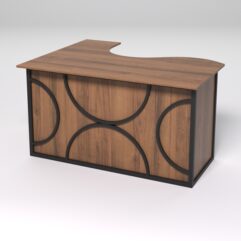 Стол эргономичный офисный СЭ-14А (правосторонний) СТРОНГ в стиле ЛОФТ декор №1, Орех