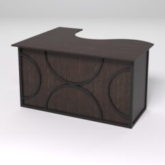 Стол эргономичный офисный СЭ-14А (правосторонний) СТРОНГ в стиле ЛОФТ декор №1, Дуб Венге