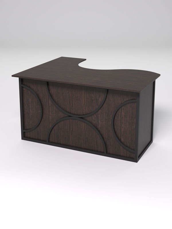 Стол эргономичный офисный СЭ-14А (правосторонний) СТРОНГ в стиле ЛОФТ декор №1, Дуб Венге