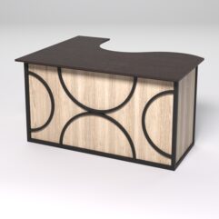 Стол эргономичный офисный СЭ-14А (правосторонний) СТРОНГ в стиле ЛОФТ декор №1, Дуб Венге и Дуб Сонома