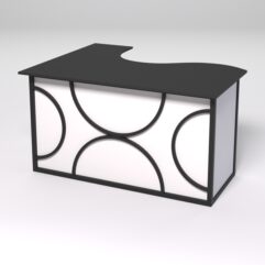 Стол эргономичный офисный СЭ-14А (правосторонний) СТРОНГ в стиле ЛОФТ декор №1, Черный и Белый