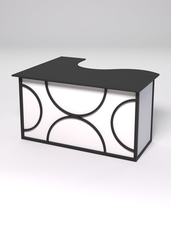 Стол эргономичный офисный СЭ-14А (правосторонний) СТРОНГ в стиле ЛОФТ декор №1, Черный и Белый