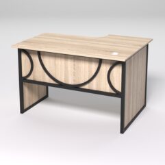 Стол эргономичный офисный СЭ-15 (левосторонний) СТРОНГ в стиле ЛОФТ декор №1, Дуб Сонома