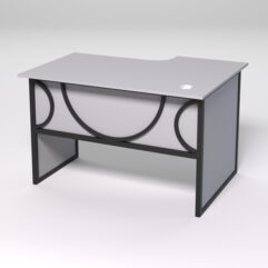 Стол эргономичный офисный СЭ-15 (левосторонний) СТРОНГ в стиле ЛОФТ декор №1, Серый