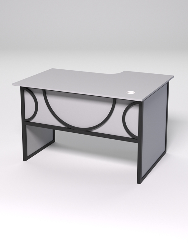 Стол эргономичный офисный СЭ-15 (левосторонний) СТРОНГ в стиле ЛОФТ декор №1, Серый