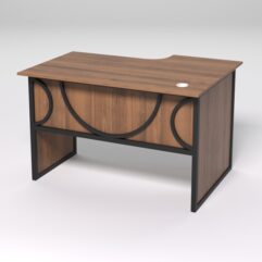 Стол эргономичный офисный СЭ-15 (левосторонний) СТРОНГ в стиле ЛОФТ декор №1, Орех