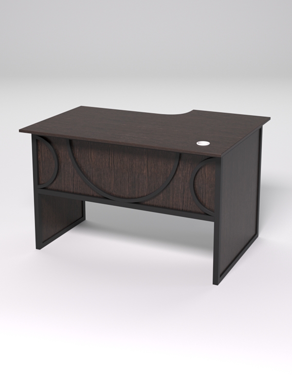 Стол эргономичный офисный СЭ-15 (левосторонний) СТРОНГ в стиле ЛОФТ декор №1, Дуб Венге