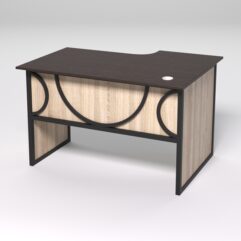 Стол эргономичный офисный СЭ-15 (левосторонний) СТРОНГ в стиле ЛОФТ декор №1, Дуб Венге и Дуб Сонома