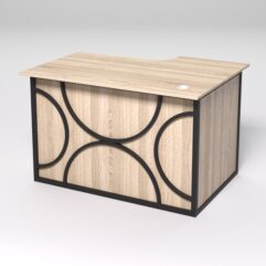 Стол эргономичный офисный СЭ-15А (левосторонний) СТРОНГ в стиле ЛОФТ декор №1, Дуб Сонома