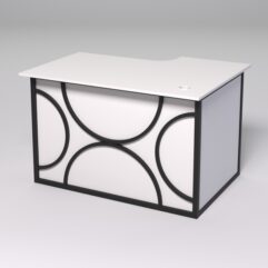 Стол эргономичный офисный СЭ-15А (левосторонний) СТРОНГ в стиле ЛОФТ декор №1, Белый