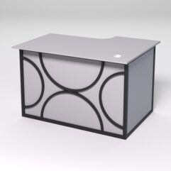 Стол эргономичный офисный СЭ-15А (левосторонний) СТРОНГ в стиле ЛОФТ декор №1, Серый