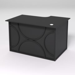 Стол эргономичный офисный СЭ-15А (левосторонний) СТРОНГ в стиле ЛОФТ декор №1, Черный