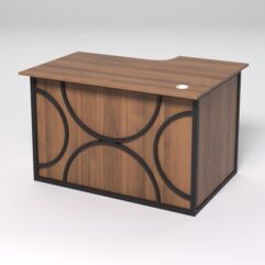 Стол эргономичный офисный СЭ-15А (левосторонний) СТРОНГ в стиле ЛОФТ декор №1, Орех