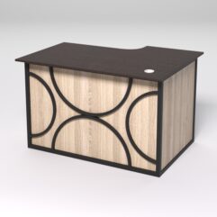 Стол эргономичный офисный СЭ-15А (левосторонний) СТРОНГ в стиле ЛОФТ декор №1, Дуб Венге и Дуб Сонома