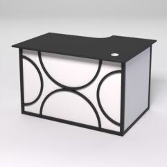 Стол эргономичный офисный СЭ-15А (левосторонний) СТРОНГ в стиле ЛОФТ декор №1, Черный и Белый